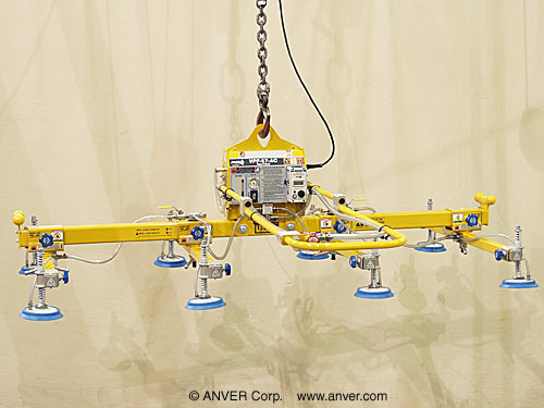 ANVER Eight Pad Air Powered Vacuum Lifter for Lifting Steel Sheets 10 ft x 6 ft (3 m x 1.8 m) up to 1200 lb (544 kg)